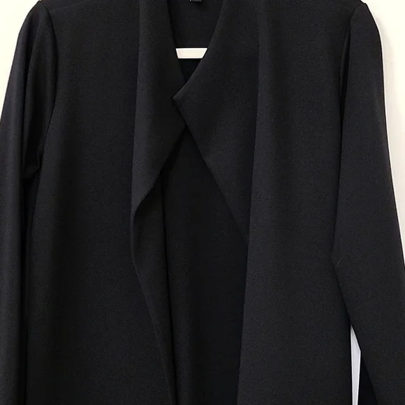 Eileen Fisher preppy Black Drape Open Blazer Office Siren size Small - Picture 5 of 17